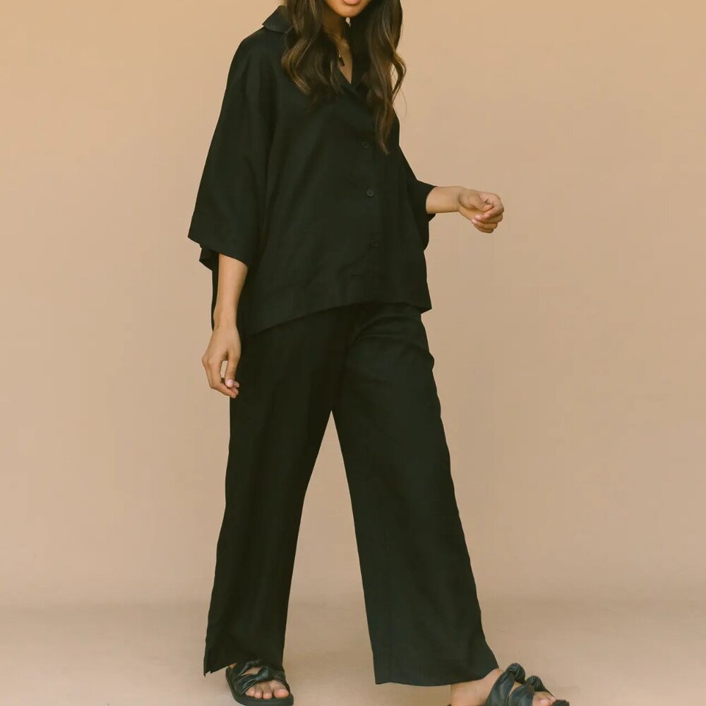 Black Silky Lounge Set